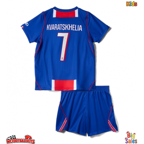 Paris Saint-Germain Khvicha Kvaratskhelia #7 Replica Home Stadium Kit for Kids 2026-27 Short Sleeve (+ pants)